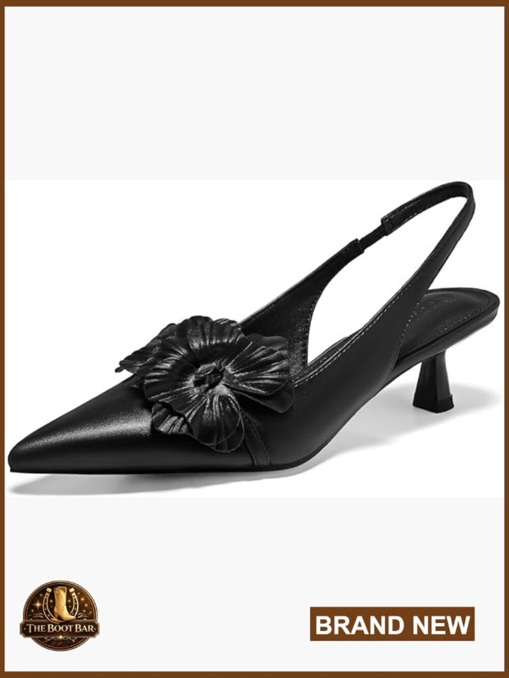 Womens Slingback Kitten Heels Closed Pointed Toe Pumps Wedding Party Dress